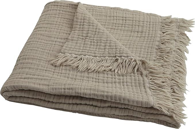 100% Organic Muslin Cotton Oversized Throw Blanket for Adult, Couch, 4-Layer Pre-Washed Plant Dye... | Amazon (US)