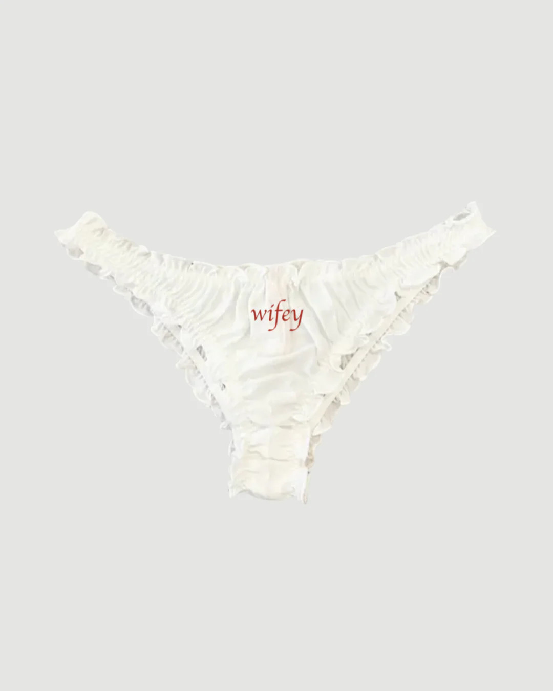 Embroidered Thong in White | Gigi & Olive