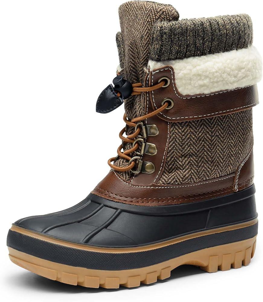DREAM PAIRS Boys Girls Snow Boots Water-Resistant Outdoor Warm Cozy Anti-Slip Mid Calf Faux Fur L... | Amazon (US)