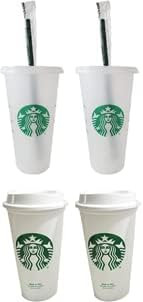 Starbucks Reusable Set: 2 - 24oz Cold Cups and 2 - 16oz Hot Cups | Amazon (US)