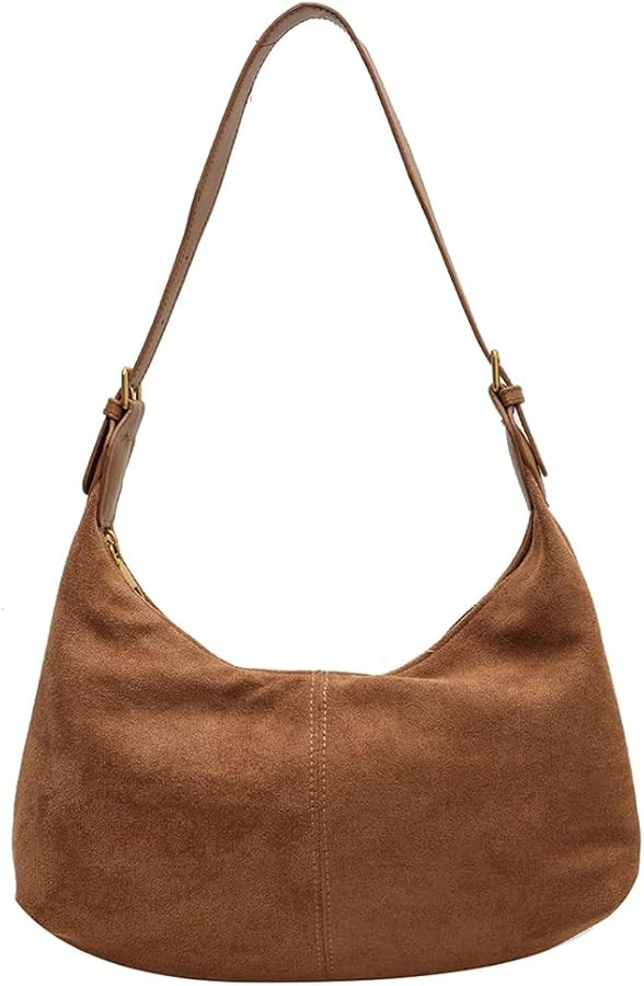 Slouchy Tote Bag Women Faux Suede Crescent Shoulder Bag Hobo Crossbody Purse Travel Work Bag Coll... | Amazon (US)