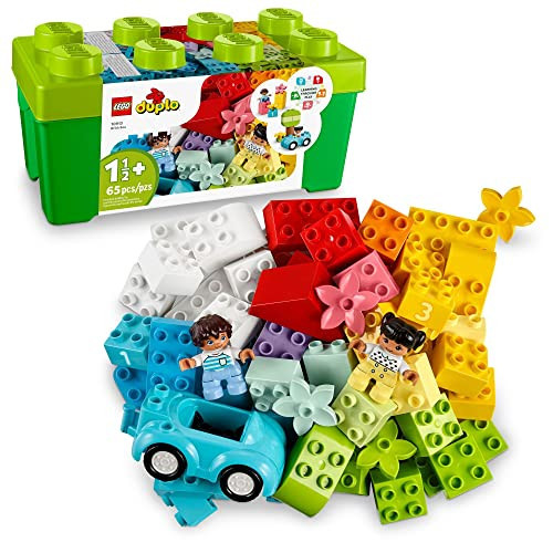LEGO DUPLO Classic Brick Box Building Set - Features Storage Organizer, Toy Car, Number Bricks, Build, Learn, and Play, Great Gift Playset for Toddlers, Boys, and Girls Ages 18+ Months, 10913 | Amazon (US)