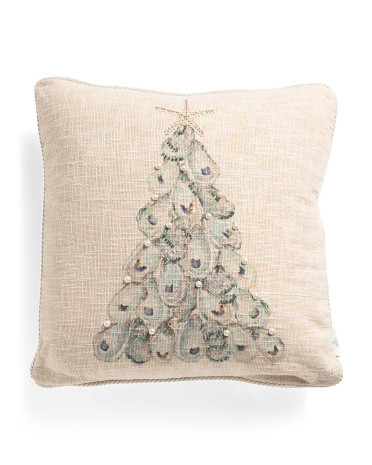 20x20 Oyster Christmas Tree Pillow | TJ Maxx