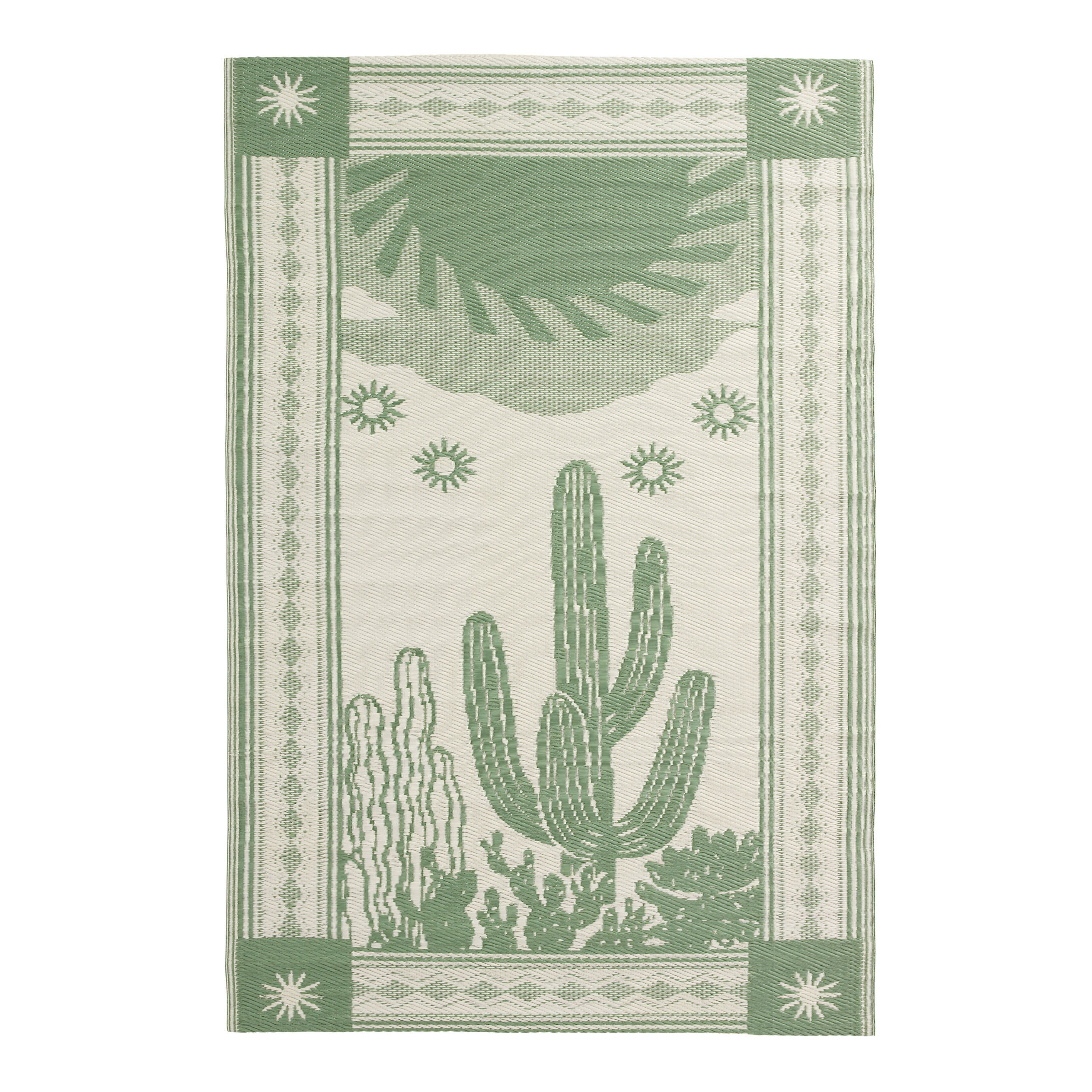 Rio Green Cactus Reversible Indoor Outdoor Floor Mat | World Market