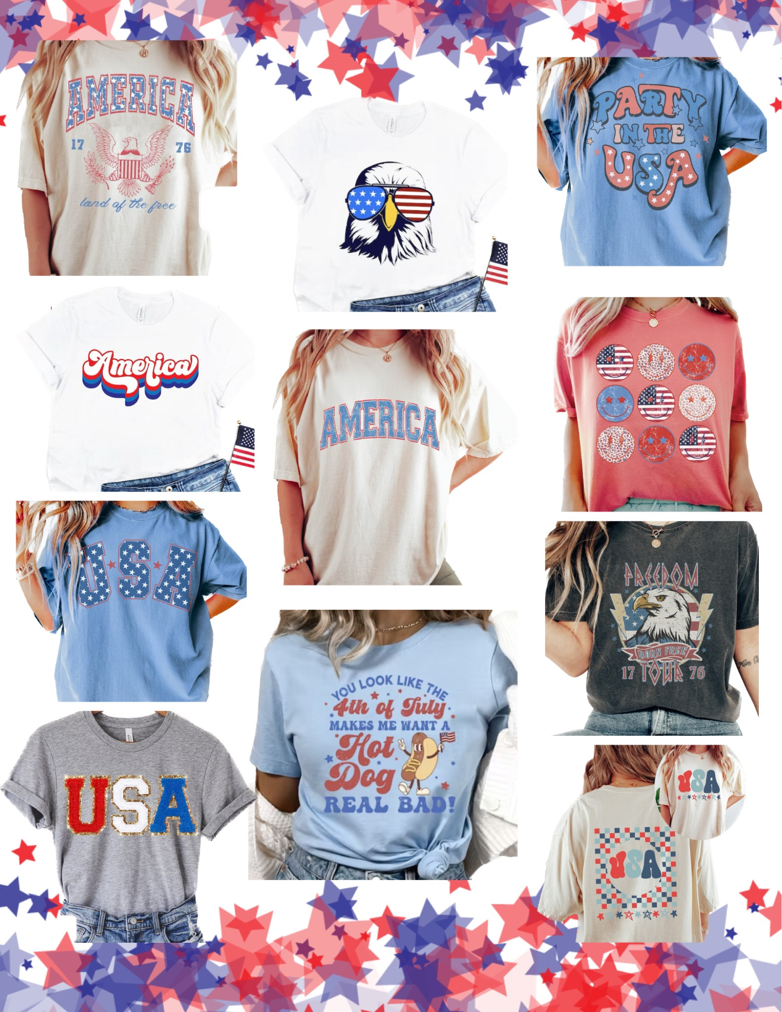 Memorial or July 4th tees. Etsy. Red white and blue.  All shirts come in multiple colors 

#LTKfit #LTKSeasonal #LTKunder50