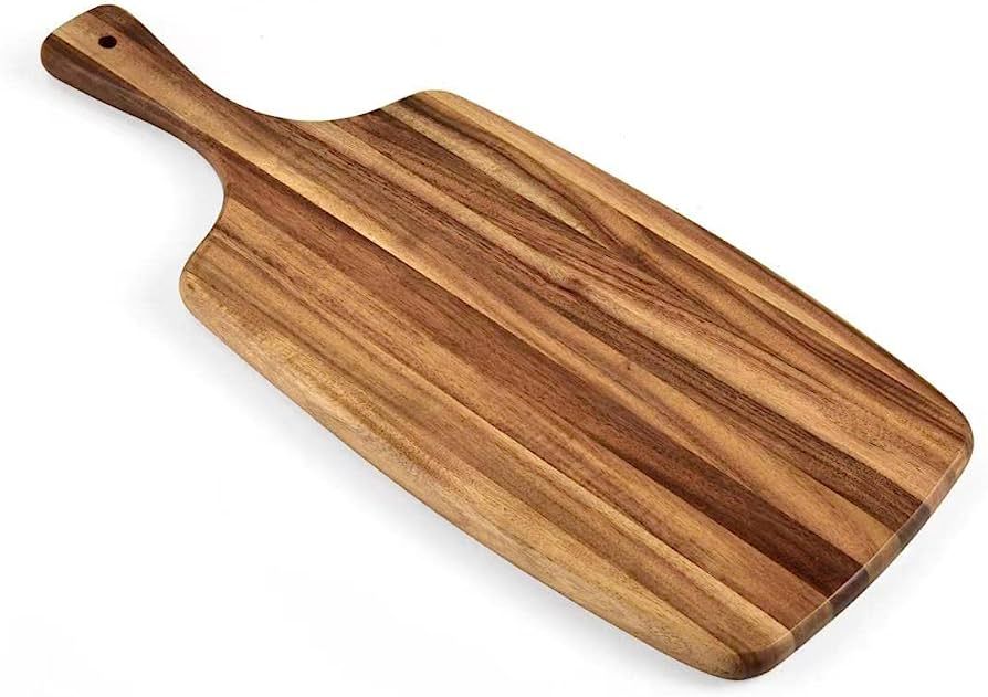 KARRYOUNG Acacia Wood Cutting Board with Handle - Wooden Charcuterie Board for Bread, Meat, Fruit... | Amazon (US)