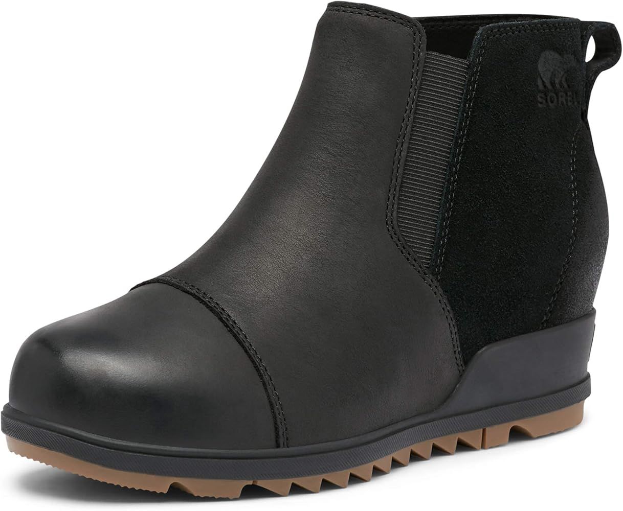 SOREL Women's Evie Pull-On Bootie — Waterproof Suede Leather — Wedge Ankle Booties | Amazon (US)