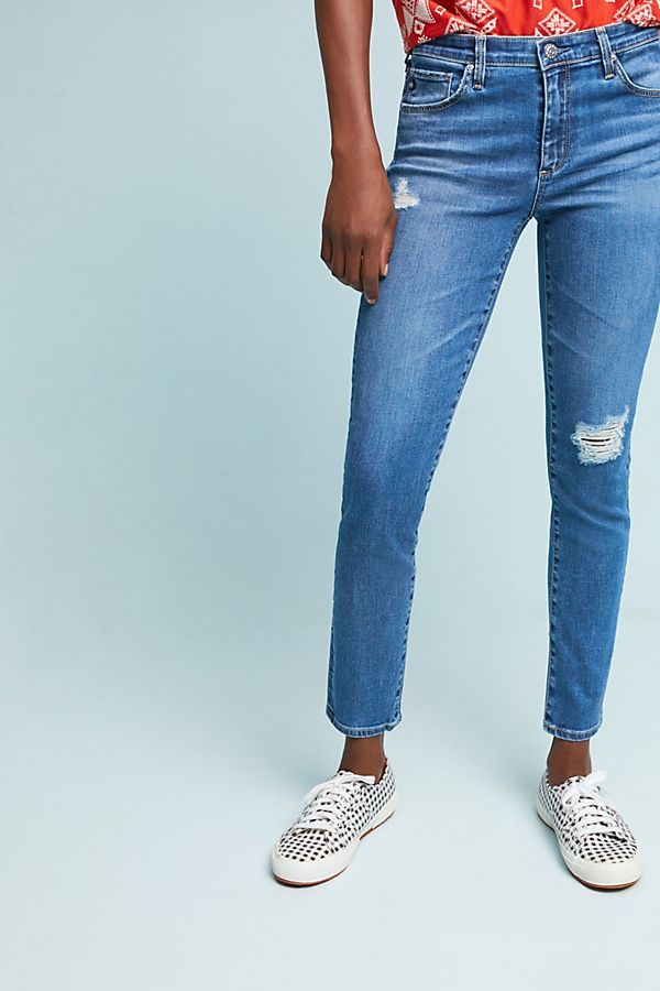 AG The Stevie Mid-Rise Skinny Ankle Jeans | Anthropologie (US)