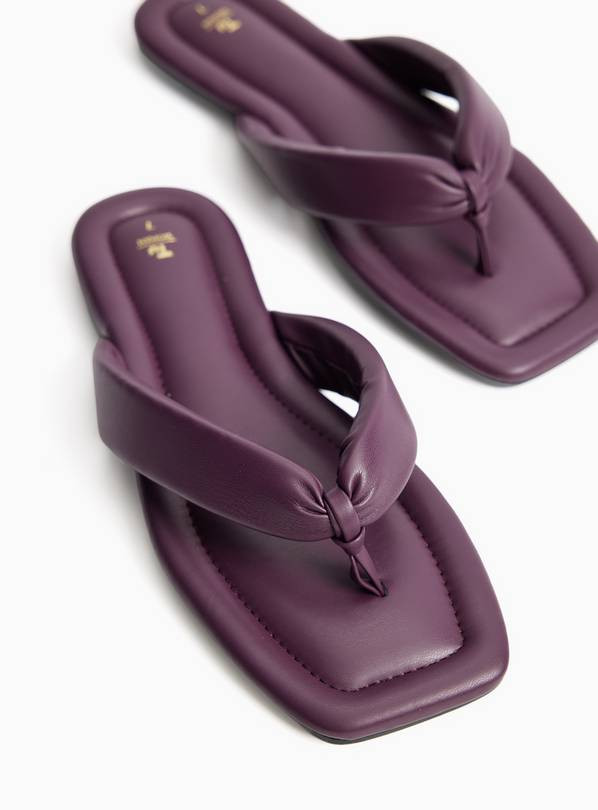 Buy Dark Purple PU Toe Post Sandals 7 | Sandals | Tu | Tu Clothing