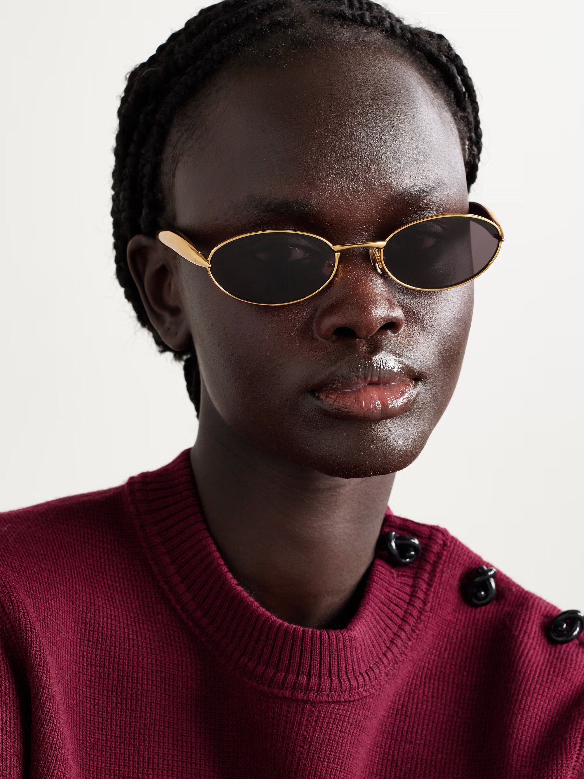 Sardine oval-frame gold-tone sunglasses | NET-A-PORTER (US)
