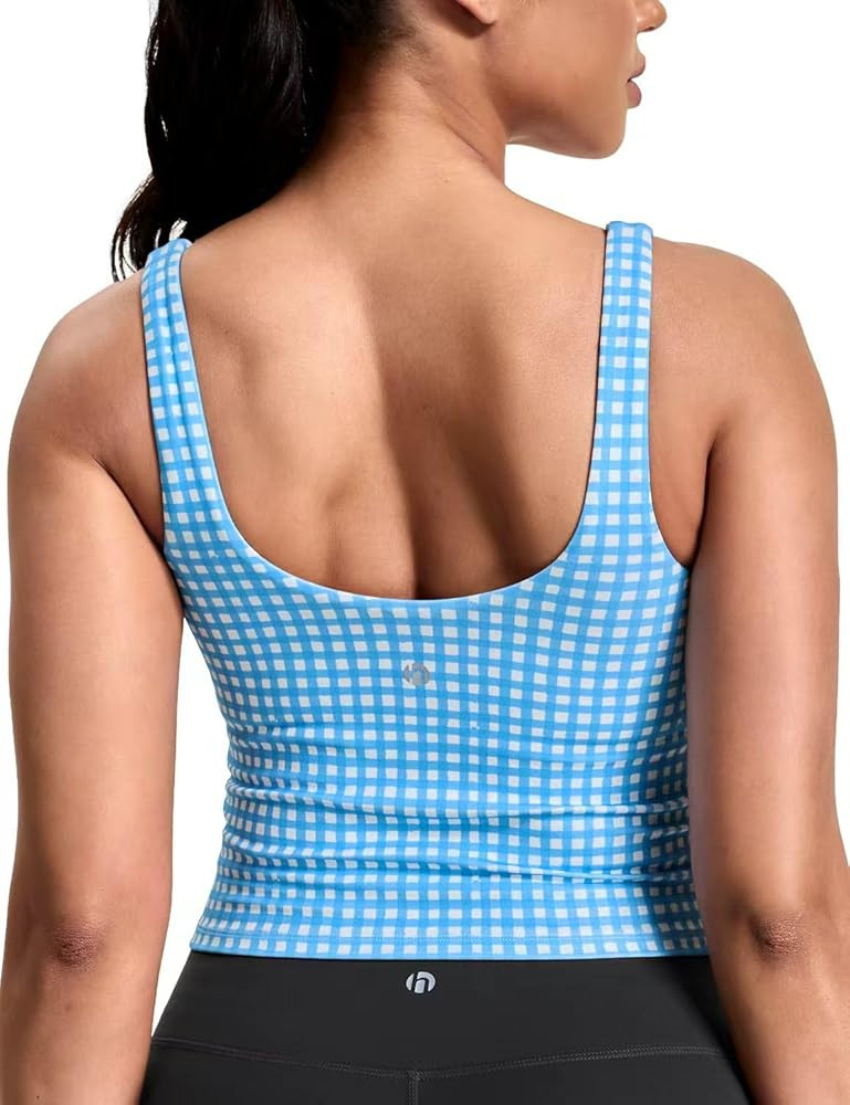 HeyNuts Zeal Bra Womens Scoop Neck Longline Sports Bras, U Back Workout Yoga Crop Tank Tops Padde... | Amazon (US)