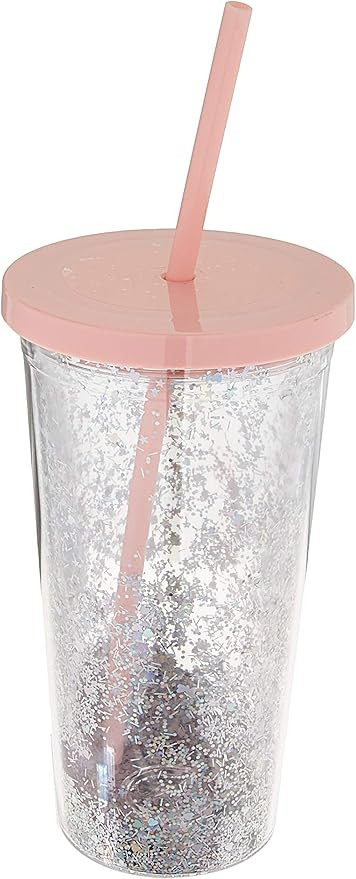 Ban.do Metallic Deluxe Sip Sip Insulated Tumbler With Reusable Silicone Straw, 20 Ounces, Glitter... | Amazon (US)