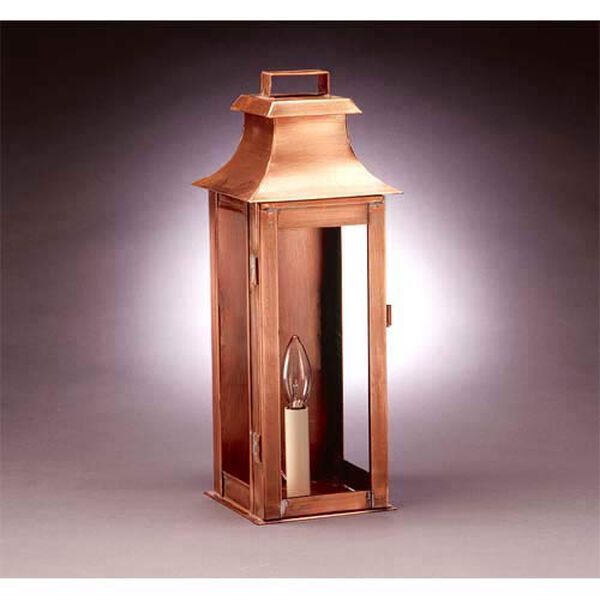 Medium Antique Copper Clear Concord Outdoor Wall Lantern | Bellacor
