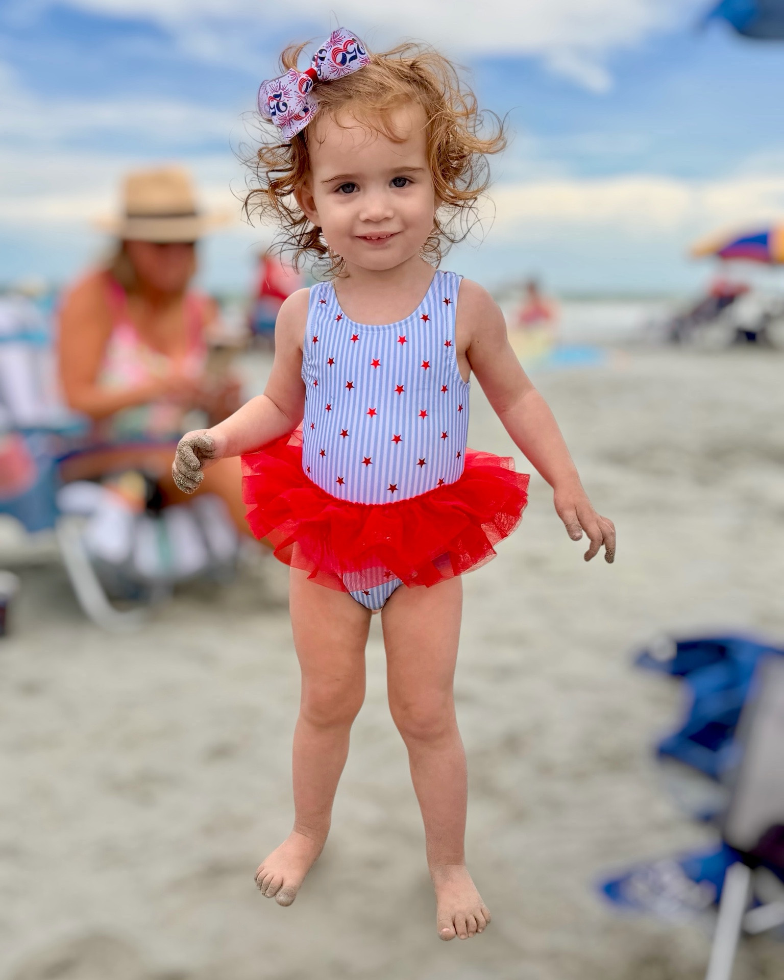 Little patriotic beach babe 🇺🇸❤️💙 

Toddler Americana style for summer beach days, Memorial Day & Fourth of July fun! This adorable star print tutu swimsuit is too cute for splashing in the sand, paired with the sweetest patriotic bow and glitter jelly shoes for the perfect festive toddler outfit ✨🏖️🎀

Patriotic toddler swimsuit, toddler Fourth of July outfit, Memorial Day outfit for girls, patriotic beach outfit, toddler beach style, red white and blue outfit, Americana toddler fashion, girls patriotic swimsuit, festive summer toddler outfit 🇺🇸✨🩵

#LTKKids #LTKBaby #LTKSwim
