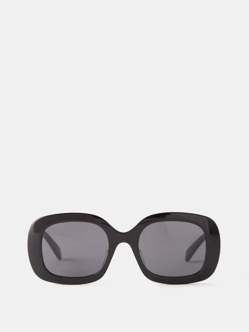 Celine Eyewear - Triomphe Round Acetate Sunglasses - Womens - Black Grey | Matches (UK)