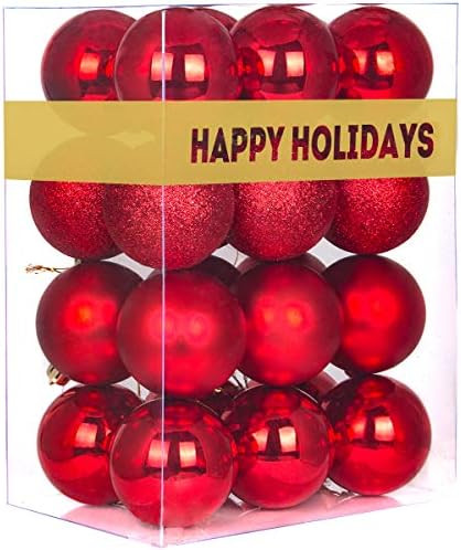 GameXcel 24Pcs Christmas Balls Ornaments for Xmas Tree - Shatterproof Christmas Tree Decorations ... | Amazon (US)