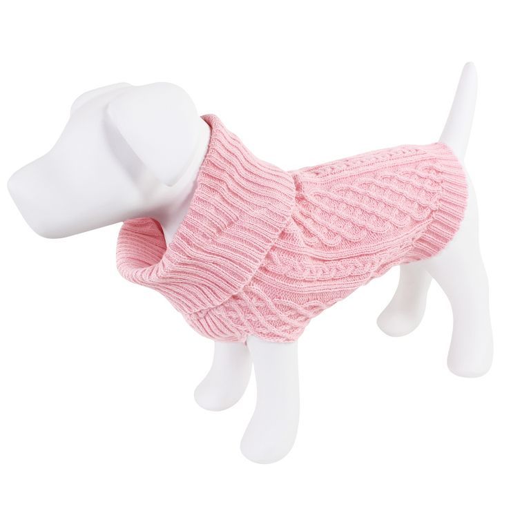 Luvable Friends Dogs and Cats Cableknit Pet Sweater, Pink | Target