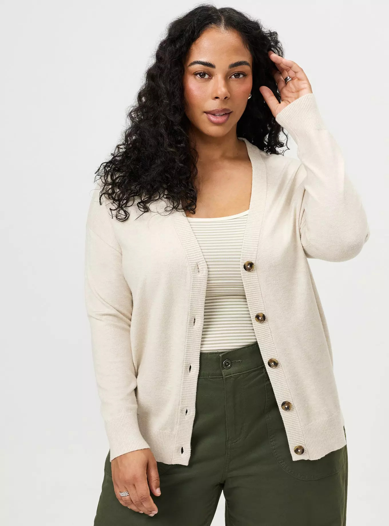 Everyday Soft Drop Shoulder V-Neck Cardigan | Torrid (US & Canada)
