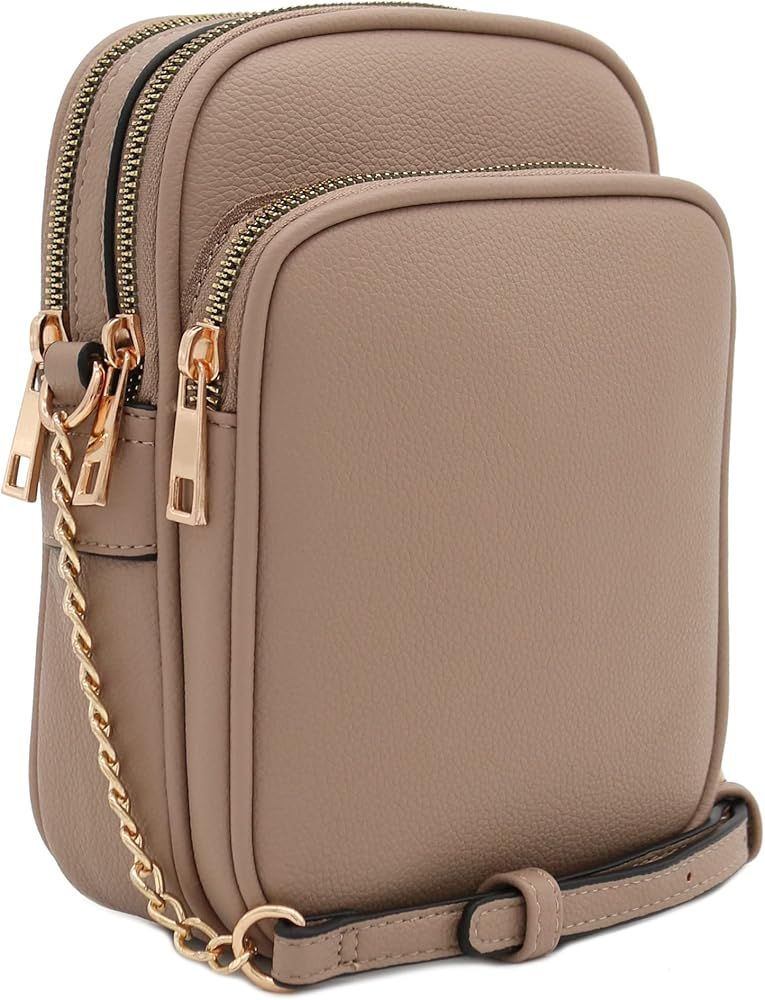 FashionPuzzle Multi Pocket PU Leather Casual Crossbody Bag with Adjustable Strap | Amazon (US)
