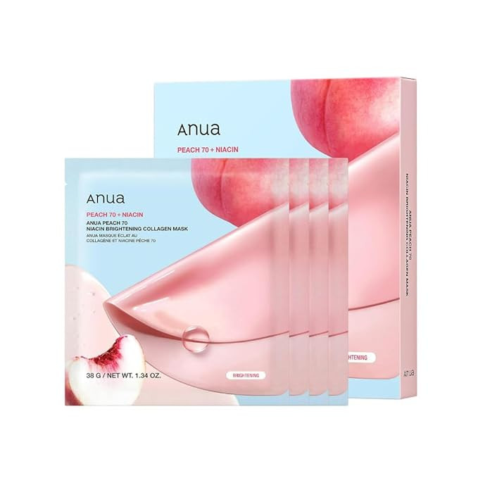 ANUA Peach 70 Niacin Brightening Collagen Mask, Overnight Face Mask for Glass Skin, Niacinamide, ... | Amazon (US)