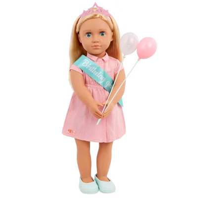 Our Generation Brenna 18" Birthday Party Doll: Blonde Hair, Blue Eyes, Straight Hair, Includes Ac... | Target