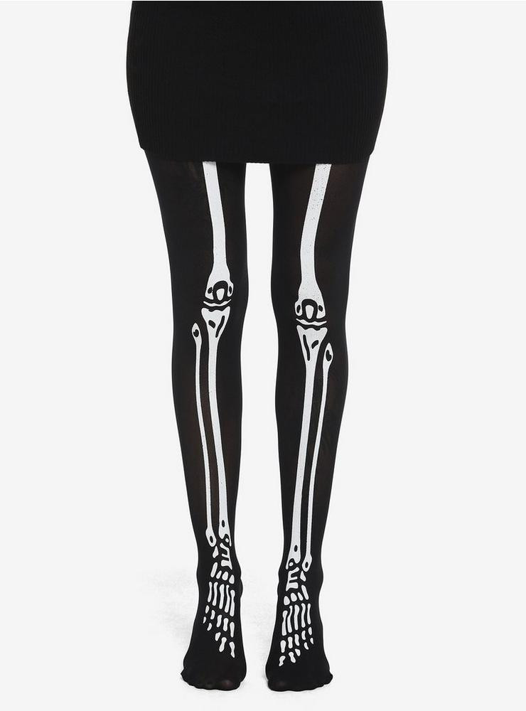 Glow-In-The-Dark Skeleton Tights | Hot Topic