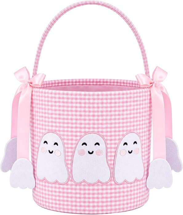 Pink Halloween Boo Basket Cute Trick or Treat Basket | Amazon (US)