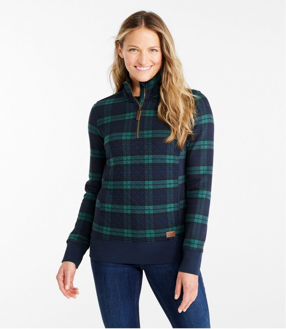 Women's Quilted Quarter-Zip Pullover, Print | L.L. Bean