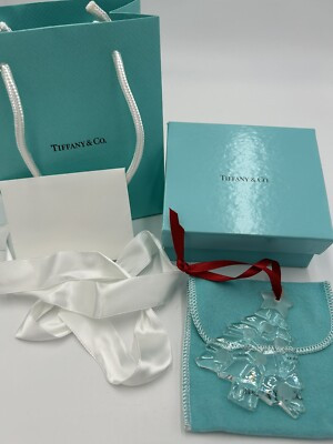 Vintage Tiffany & Co CHRISTMAS TREE HOLIDAY CRYSTAL ORNAMENT Box/Bag/Pouch | eBay US