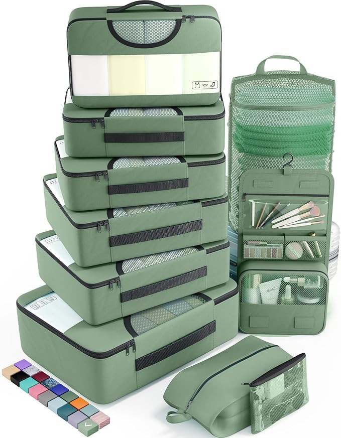 Veken 10 Set Packing Cubes for Travel Essential, Suitcase Organizer Bags in 4 Sizes, Carry-On Lug... | Amazon (US)