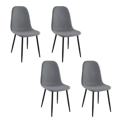 Upholstered Dining Side Chair Grey (Set of 4) | Wayfair North America