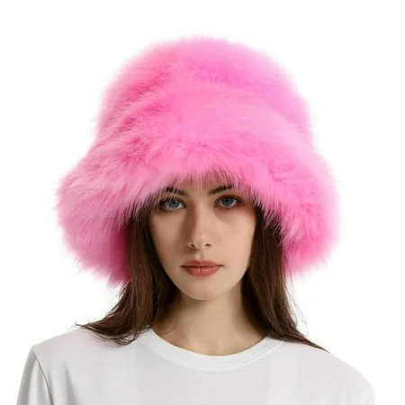 Fulijie Fuzzy Bucket Hat Fashion Warm Winter Hat Fluffy Furry Plush Faux Hats Fishing Hat Bucket Hats for Women 2024 Sun Hats for Women Baseball Game Outfit Women Ball Caps Women Men s Hats & Caps | Walmart (US)