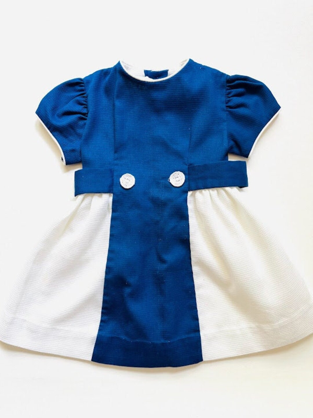 Vintage 70s 80s Peaches N Cream Blue and White Toddler Girls - Etsy | Etsy (US)