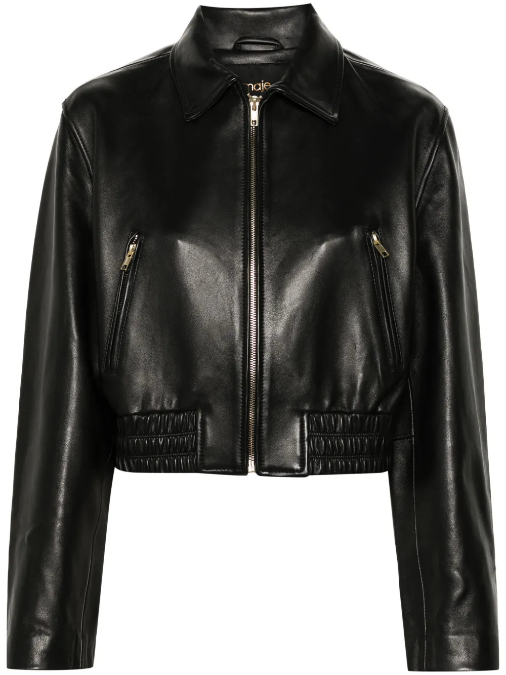 Maje Leather Jacket | Black | FARFETCH GR | Farfetch Global