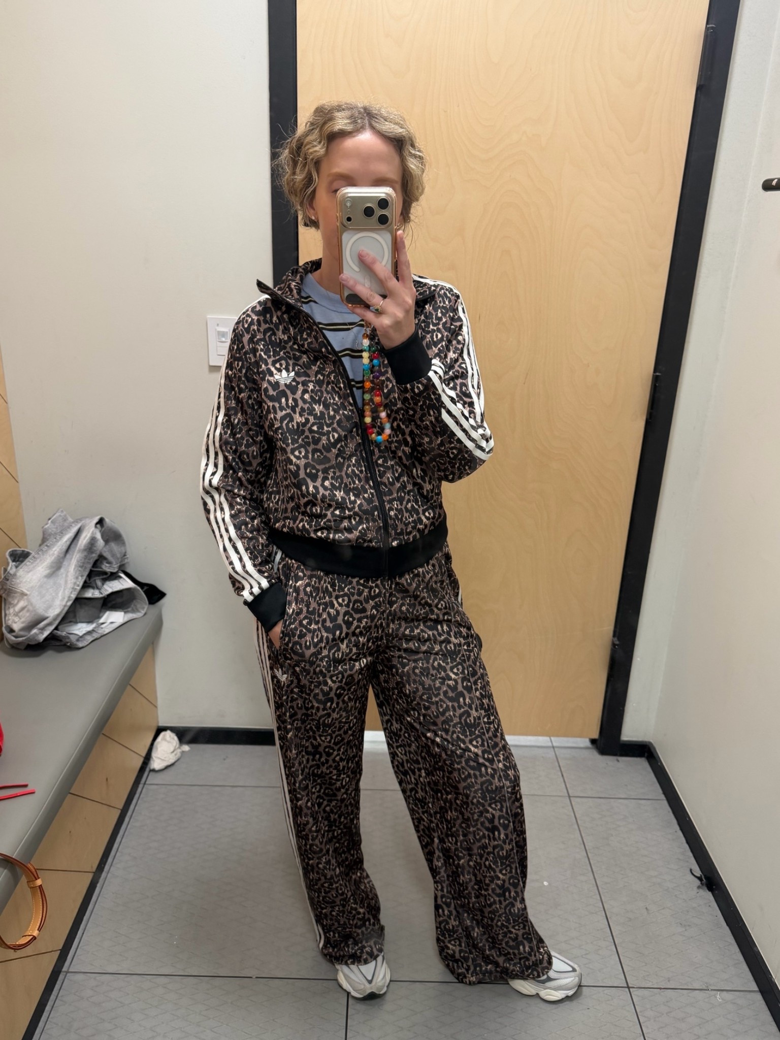 Wearing a large in jacket (size up) and medium in pants.