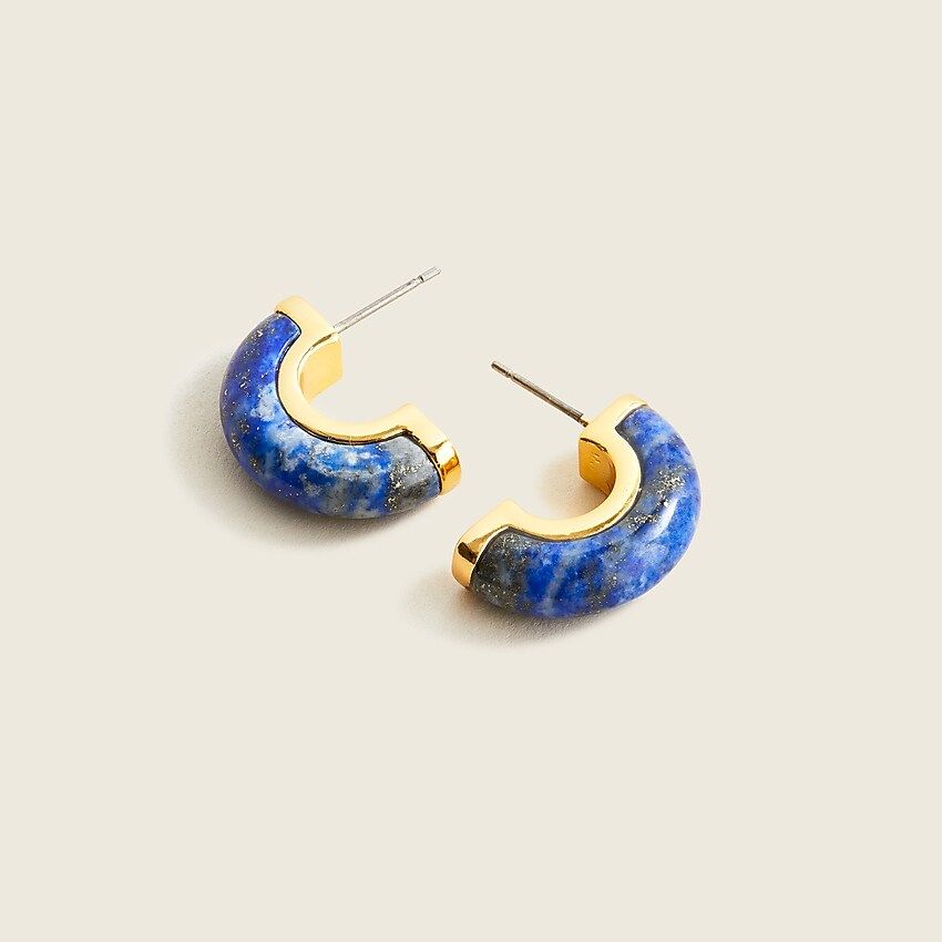 Stone inlay half-hoop earrings | J.Crew US
