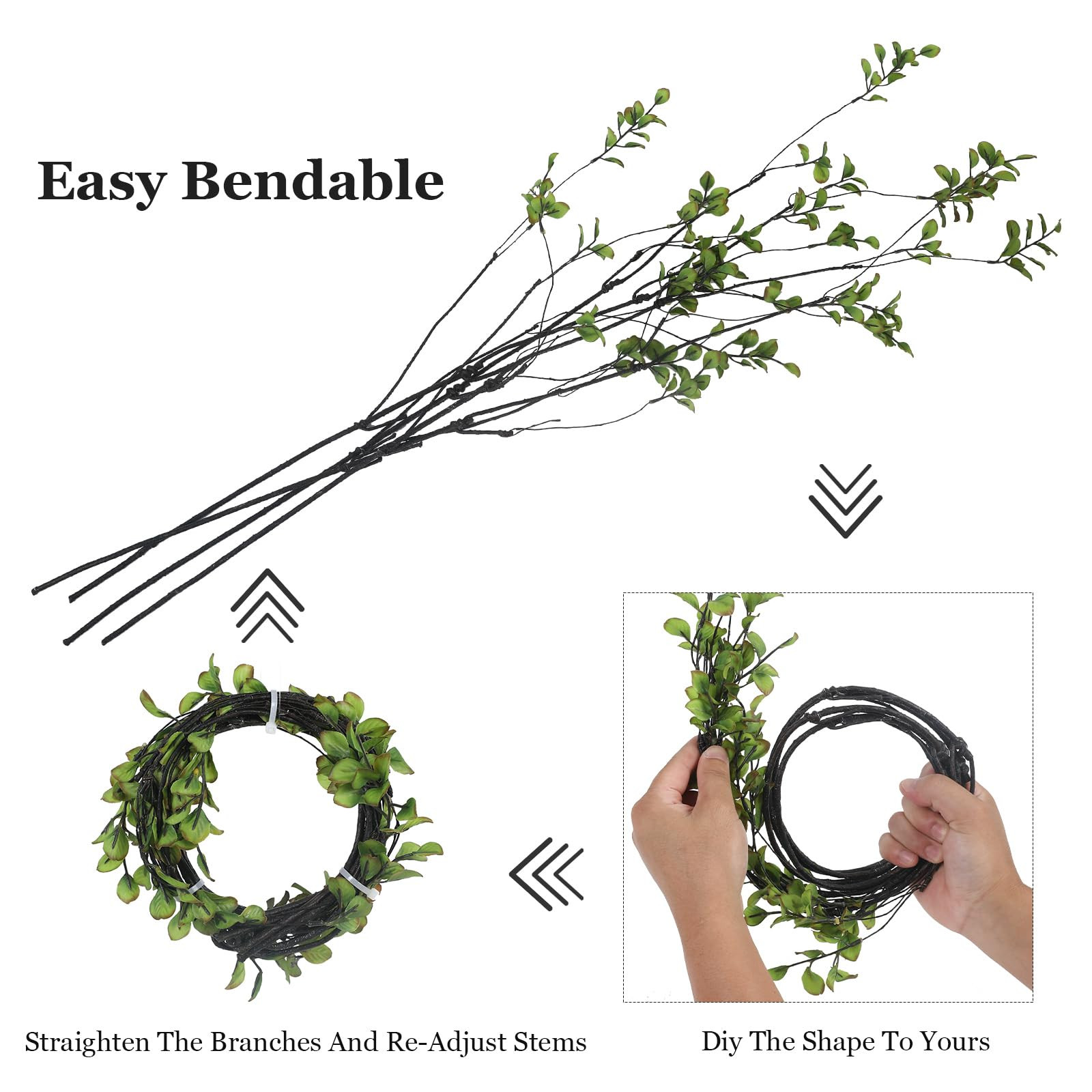38.5 Inch 4 Pcs Artificial Branches Realistic Ficus Branches，Artificial Greenery Stems, Realist... | Amazon (US)