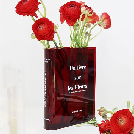 Spring and Summer Decorations Clear Book Vase Clear Book Flower Vase Clear Book Vase for Flowers Boo | Walmart (US)