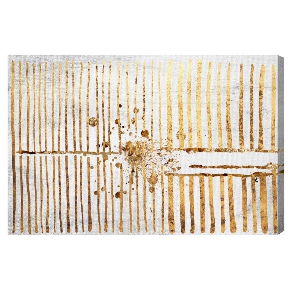 16"" x 24"" Love Force Field Gold Abstract Unframed Canvas Wall Art in Gold - Oliver Gal | Target