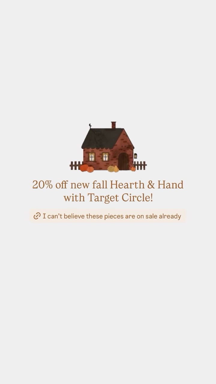 20% off new fall Hearth & Hand with Target Circle! #target #targetambassador

#LTKHome #LTKSeasonal
