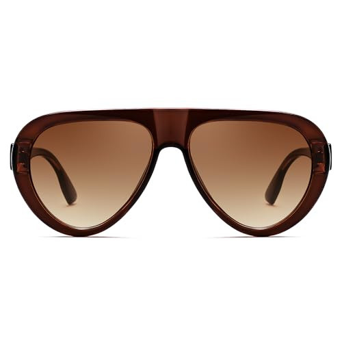 FEISEDY Retro Oversized Aviator Sunglasses for Women Men Trendy Big Oval Frame 70s Vintage Shades B9176 | Amazon (US)
