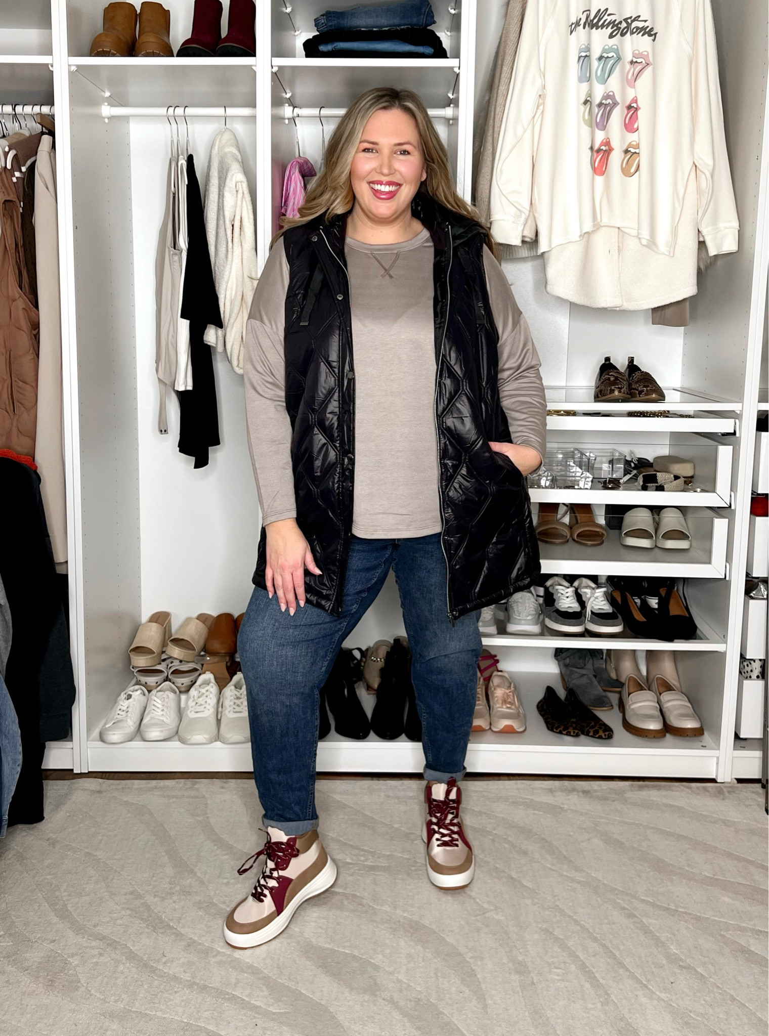 MAURICES AFFORDABLE DENIM LOOK! I recommend sizing up one size in these. I really liked them though! Paired with a super soft long sleeve tee (2X), a vest (2X), and some super cool shoes.

#LTKstyletip #LTKSeasonal #LTKplussize