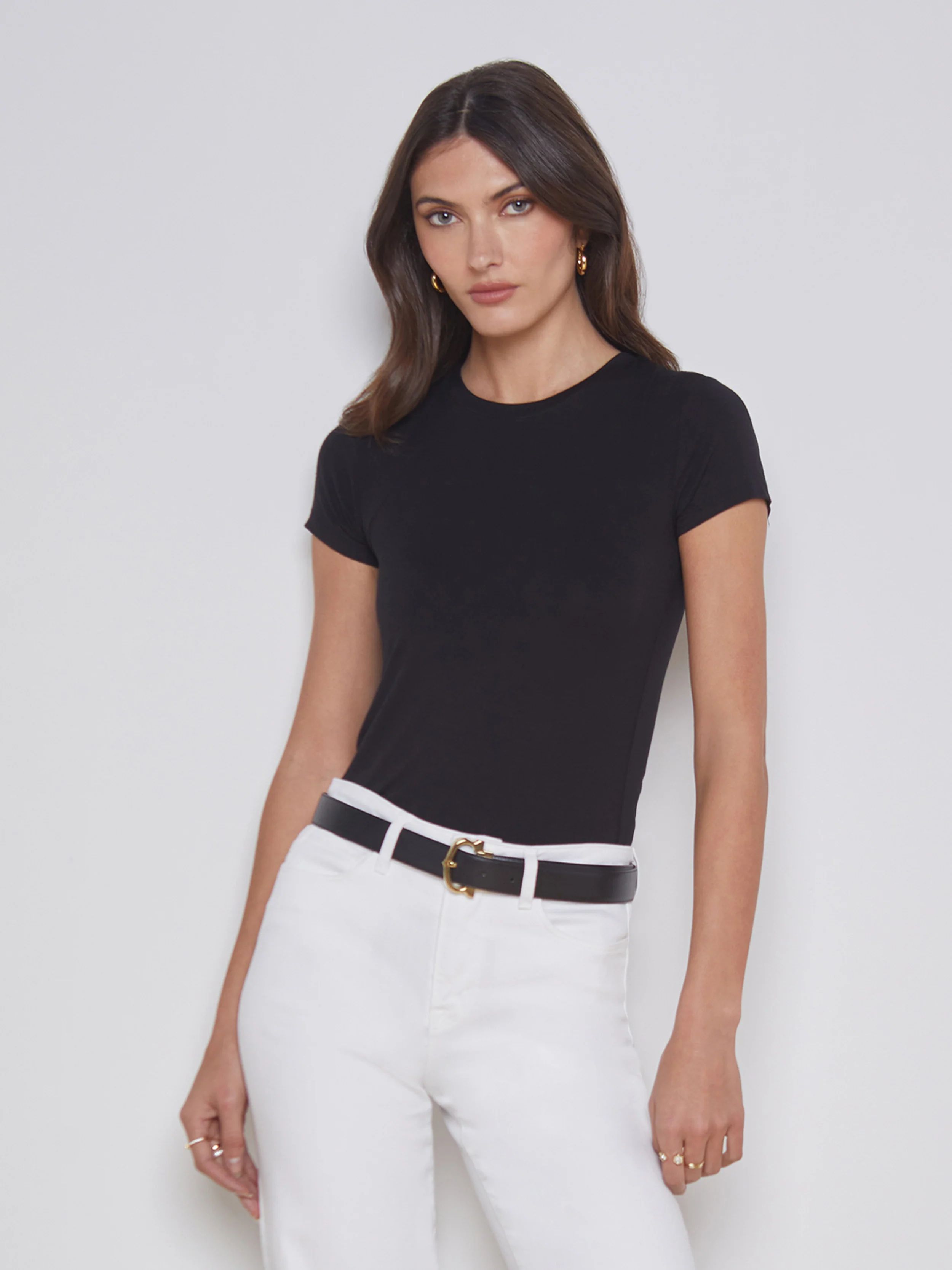 L'AGENCE Ressi Tee In Black | L'Agence