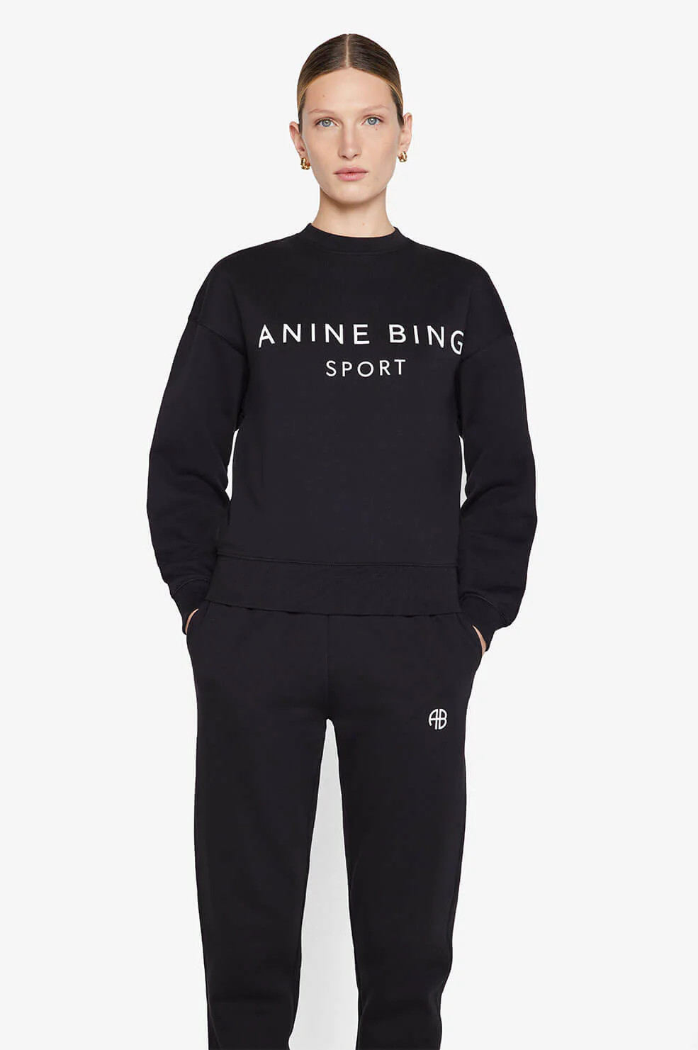 ANINE BING Evan Sweatshirt in Black | Anine Bing