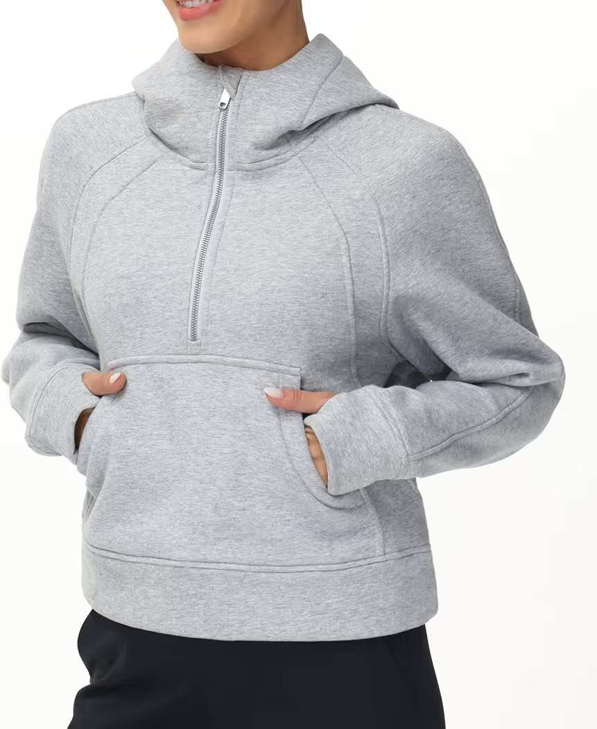THE GYM PEOPLE Womens' Hoodies Half Zip Long Sleeve Fleece Crop Pullover Sweatshirts with Pockets... | Amazon (US)