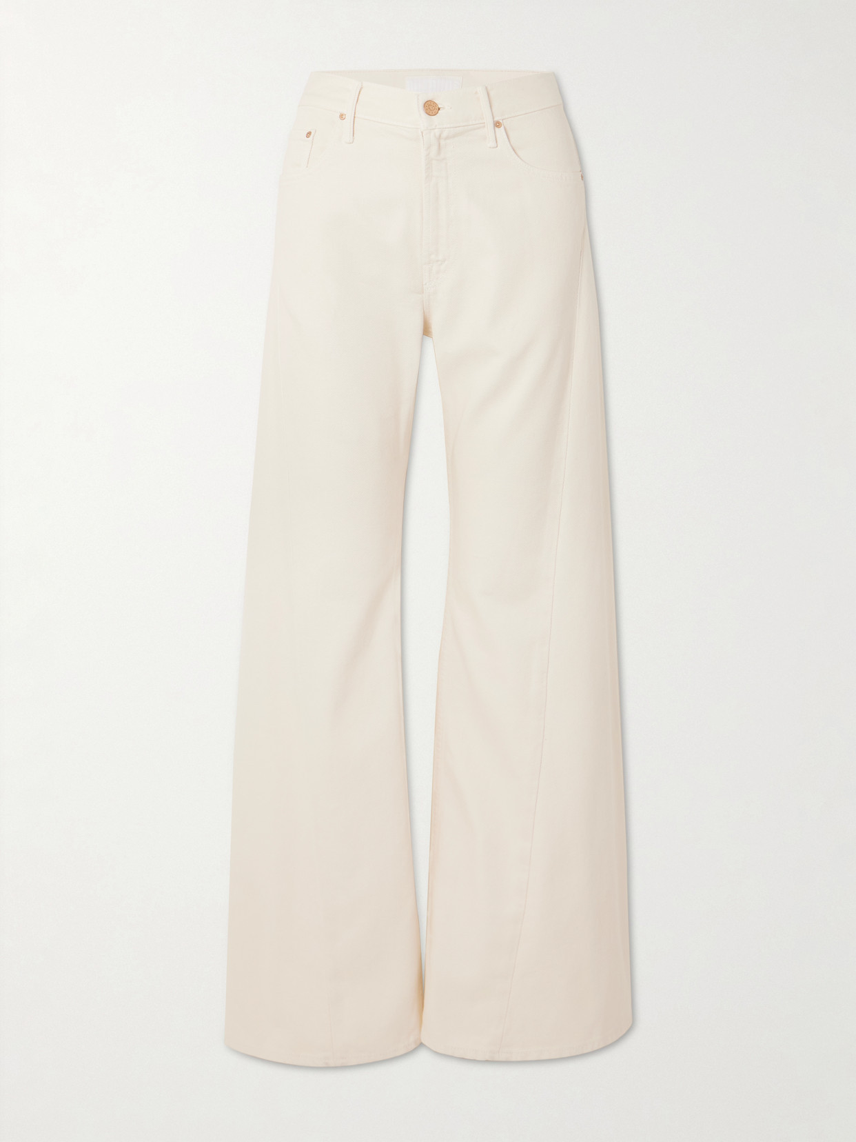 Mother - Snacks! The Lemon Twist Sneak High-rise Wide-leg Jeans - Neutrals | NET-A-PORTER (US)