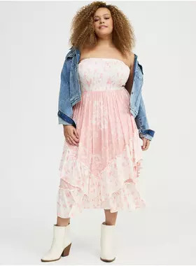 Midi Smocked Tube Dress | Torrid (US & Canada)