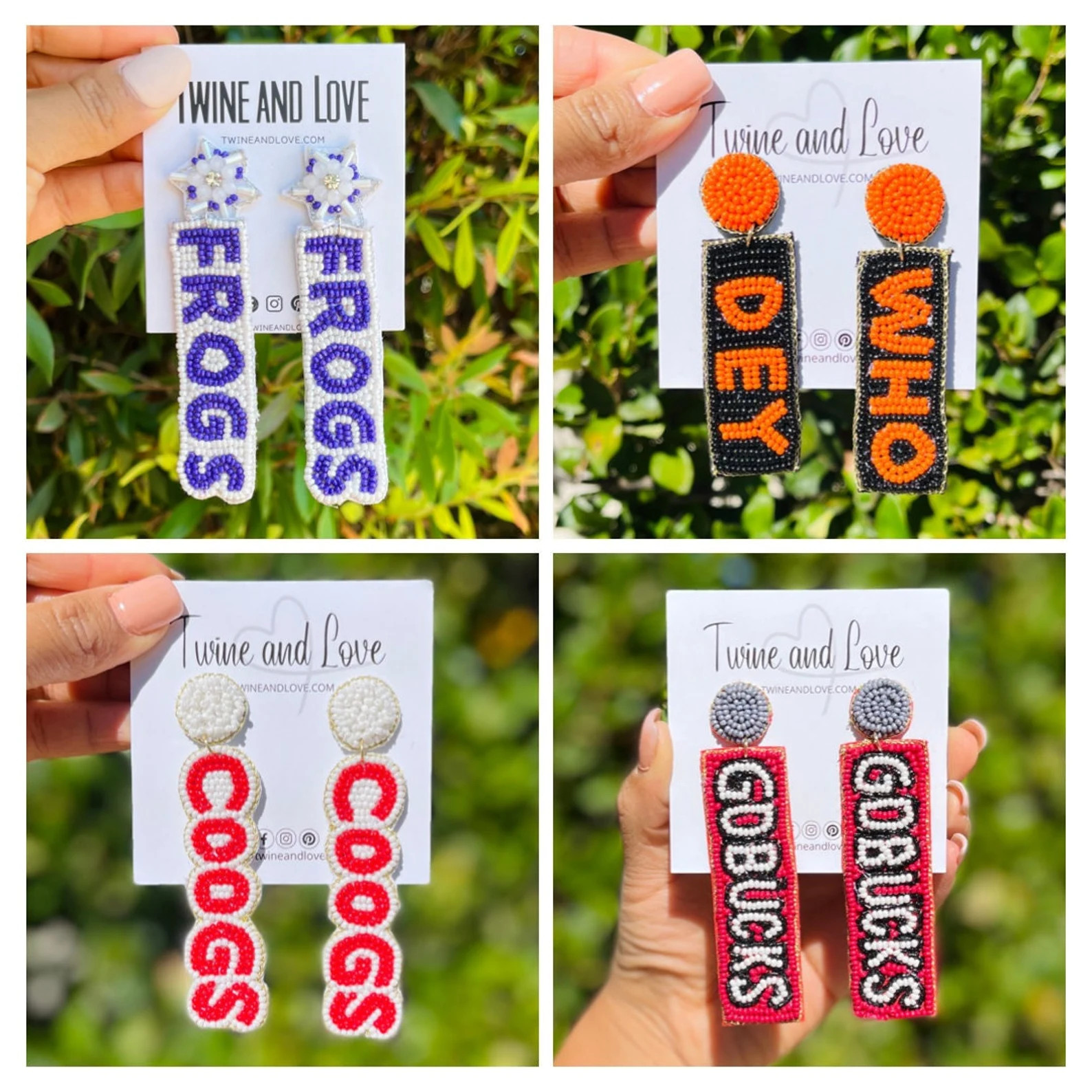 Game Day Earrings Football Earrings Beaded Earrings Custom - Etsy | Etsy (US)