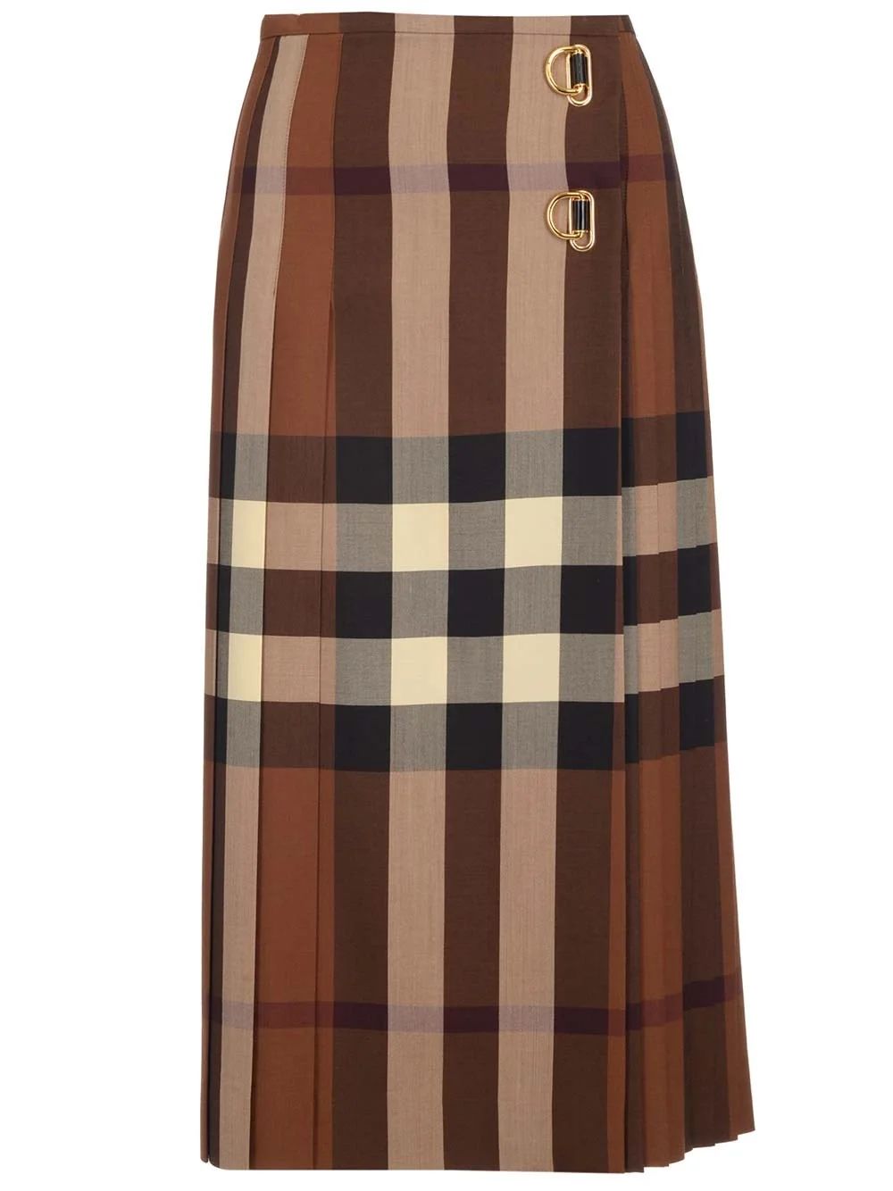 Burberry Checked Pleated Midi Skirt | Cettire Global
