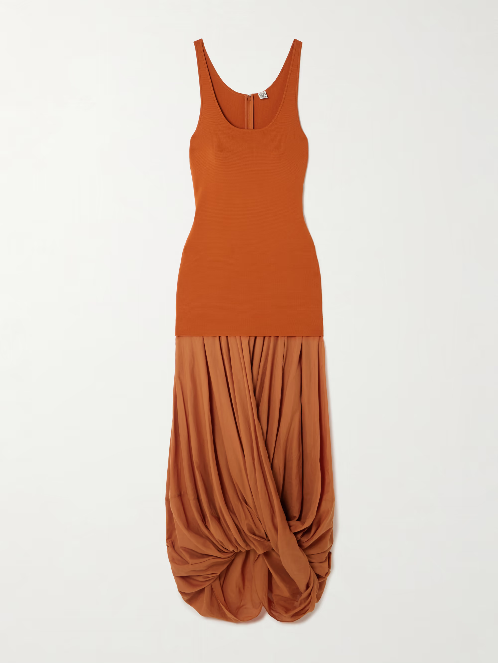 Cocoon draped voile and stretch-knit maxi dress | NET-A-PORTER (US)